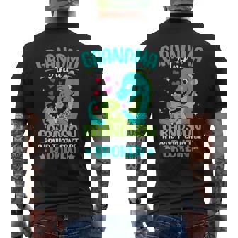 Grandma And Grandson A Bond That Can't Be Broken Dinosaur Men's Back Print T-Shirt | Mazezy