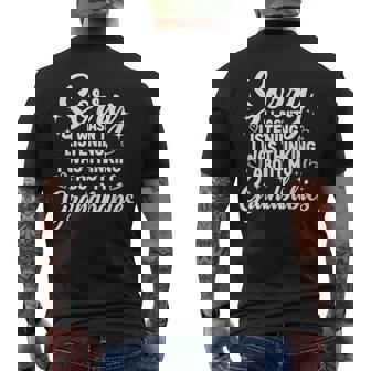 Grandma Quote Thinking About My Sweet Grandbabies Men's Back Print T-Shirt | Mazezy