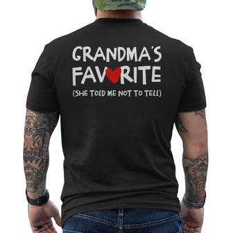 Grandma's Favorite Saying Grandson Granddaughter Humor Men's T-shirt Back Print | Mazezy