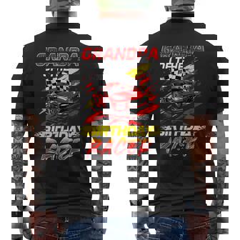 Grandpa Of The Birthday Racer Race Car Party Family Matching Men's T-shirt Back Print - Monsterry