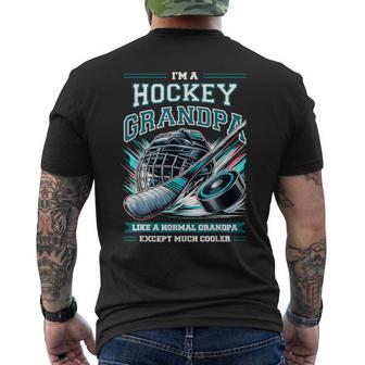 Grandpa Hockey Player Ice Hockey Field Hockey Grandfather Men's T-shirt Back Print - Thegiftio UK