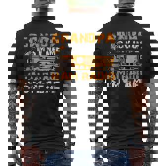 Grandpa Is My Name Ham Radio Is My Game Hamラジオ アマチュア無線 メンズTシャツ バックプリント - Kawaiitshirt