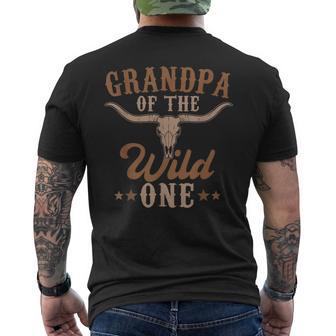 Grandpa Of The Wild One Cowboy Western Rodeo Party Matching Men's T-shirt Back Print - Thegiftio UK