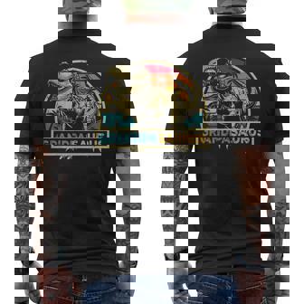 Grandpasaurus T Rex Dinosaur Grandpa Saurus Family Matching Men's T-shirt Back Print - Monsterry