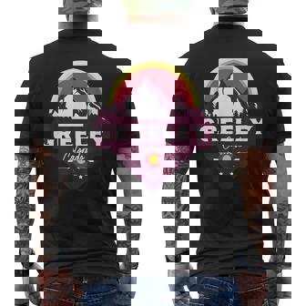 Greeley Colorado CO Rocky Mountains Hiking Skiing Men's Back Print T-Shirt | Mazezy