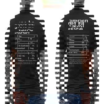 Green Bean Casserole Nutrition Label Thanksgiving Humor Men's Back Print T-Shirt | Mazezy