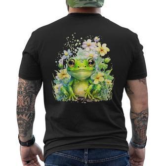 Grenouille Jolie Grenouille Avec Des Fleurs Grenouille T-shirt imprimé au dos - Cadeauxyz