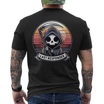 Grim Reaper Dark Meme Mortician Last Responder Vintage Men's T-shirt Back Print - Thegiftio UK