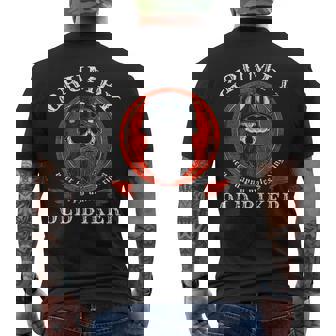 Grumpy Old Biker Never Happy Unless Riding Men's T-shirt Back Print | Mazezy