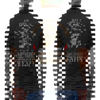 Grumpy Old Man My Level Of Sarcasm Monkey On Back Men's T-shirt Back Print | Seseable CA