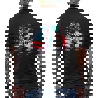 Guantes De Boxeo De Estilointage Con Banderas De Estados Unidos Y México Camiseta Hombre Estampado Espalda - Regaloses