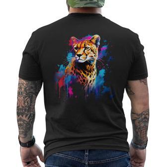 Guepardo Fresco En Colorido Guepardo Pintado Camiseta Hombre Estampado Espalda - Regaloses