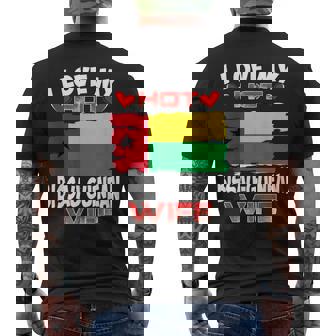 Guinea-Bissau I Love My Hot Bissau-Guinean Wife Men's Back Print T-Shirt | Mazezy