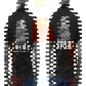 Guinea Pig Bruh Meme With Cute Pet Style Men's Back Print T-Shirt | Mazezy