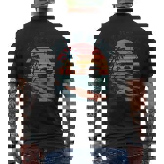 Gulf Of Mexico Sunset Retro Beach Paradise Graphic Men's Back Print T-Shirt | Mazezy