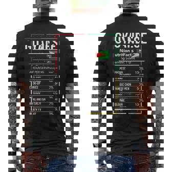 Guyanese Nutrition Facts Guyana Pride Men's T-shirt Back Print - Monsterry