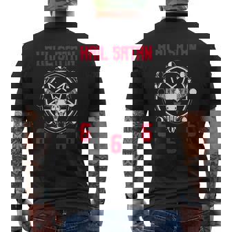 Hailatan 666 バフォメット ペンタグラム ルシファー オカルトサタニック メンズTシャツ バックプリント - Kawaiitshirt