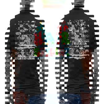 Hair Stylist Colorful Leopard Xmas Santa Sunglasses Job Team Men's Back Print T-Shirt | Mazezy