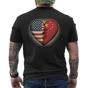Half American Chinese Roots USA China America Tank Top Men's Back Print T-Shirt | Mazezy