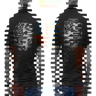 Half American Greek Roots USA Greece America Tank Top Men's Back Print T-Shirt | Mazezy