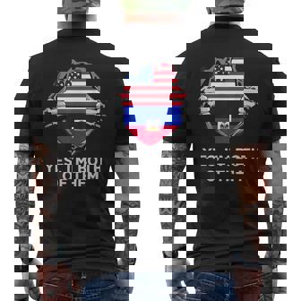 Half American Half Haitian Usa Haiti Flag メンズ レディース メンズTシャツ バックプリント - Kawaiitshirt