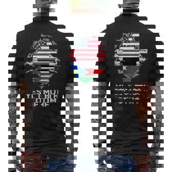 Half American Half South Sudanese USA South Sudan Flag Men's Back Print T-Shirt | Mazezy