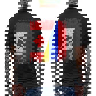 Half Canada Armenia Flag Canadian Armenian Pride Roots Men's Back Print T-Shirt | Mazezy