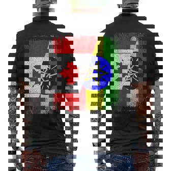 Half Canada Ethiopia Flag Canadian Ethiopian Pride Roots Men's Back Print T-Shirt | Mazezy