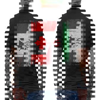 Half Canada Iran Flag Canadian Iranian Pride Roots Men's Back Print T-Shirt | Mazezy