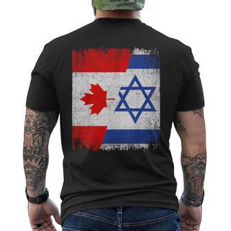 Half Canada Israel Flag Canadian Israelis Pride Roots Men's Back Print T-Shirt | Mazezy