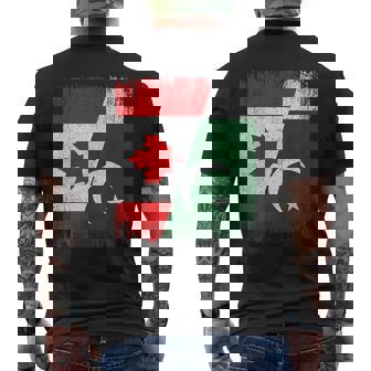 Half Canada Pakistan Flag Canadian Pakistani Pride Roots Men's Back Print T-Shirt | Mazezy