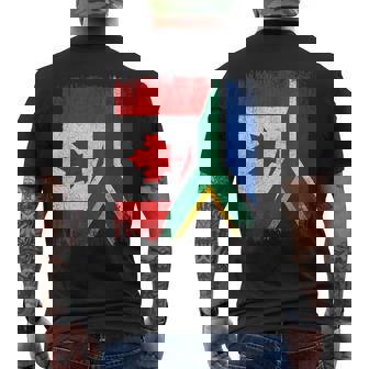 Half Canada South Africa Flag Canadian African Pride Roots Men's Back Print T-Shirt | Mazezy