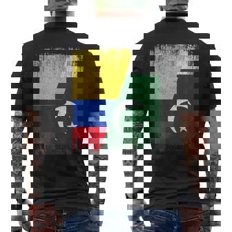 Half Colombia Pakistan Flag Colombian Pakistani Pride Roots Men's Back Print T-Shirt | Mazezy