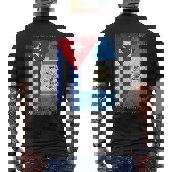 Half Cuba Guatemala Flag Cuban Guatemalan Pride Roots Men's Back Print T-Shirt | Mazezy