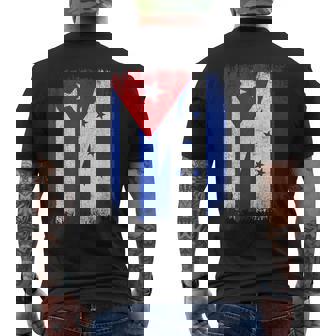 Half Cuba Honduras Flag Cuban Honduran Pride Roots Men's Back Print T-Shirt | Mazezy