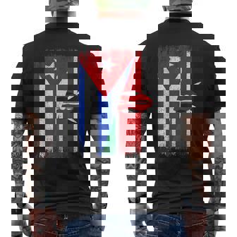 Half Cuba Kenya Flag Cuban Kenyan Pride Roots Men's Back Print T-Shirt | Mazezy