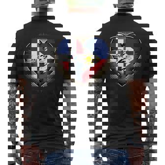 Half Dominican Filipino Roots Dominican Republic Philippines Men's Back Print T-Shirt | Mazezy