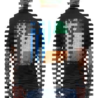 Half Greece Ireland Flag Greek Irish Pride Roots Men's Back Print T-Shirt | Mazezy