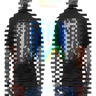 Half Greece South Africa Flag Greek African Pride Roots Men's Back Print T-Shirt | Mazezy