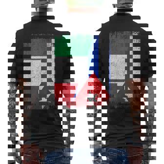 Half Italy Cuba Flag Italian Cuban Pride Roots Men's Back Print T-Shirt | Mazezy