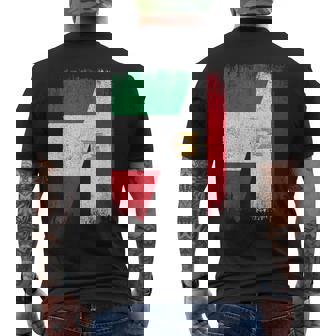 Half Italy Egypt Flag Italian Egyptian Pride Roots Men's Back Print T-Shirt | Mazezy