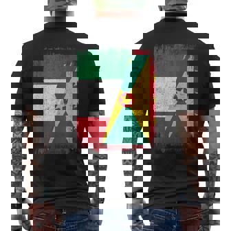 Half Italy Grenada Flag Italian Grenadian Pride Roots Men's Back Print T-Shirt | Mazezy