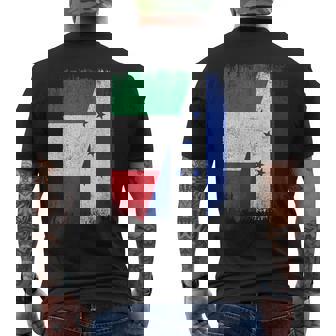 Half Italy Honduras Flag Italian Honduran Pride Roots Men's Back Print T-Shirt | Mazezy