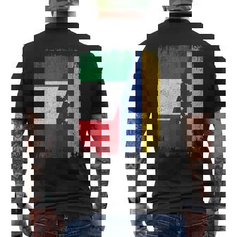 Half Italy Venezuela Flag Italian Venezuelan Pride Roots Men's Back Print T-Shirt | Mazezy