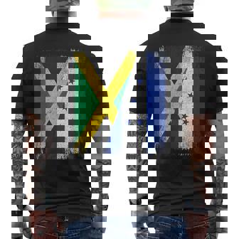 Half Jamaica Honduras Flag Jamaican Honduran Pride Roots Men's Back Print T-Shirt | Mazezy