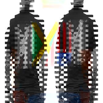 Half Jamaica Liberia Flag Jamaican Liberian Pride Roots Men's Back Print T-Shirt | Mazezy