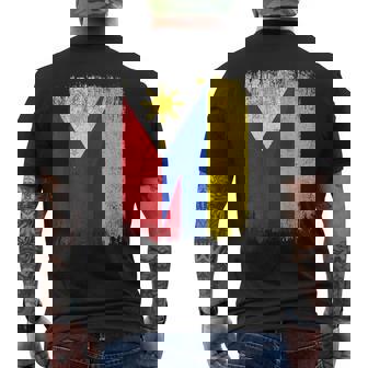 Half Philippines Colombia Flag Filipino Colombian Roots Men's Back Print T-Shirt | Mazezy