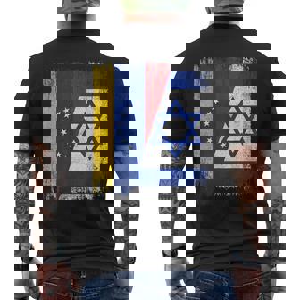 Half Venezuela Israel Flag Venezuelan Israelis Roots Men's Back Print T-Shirt | Mazezy