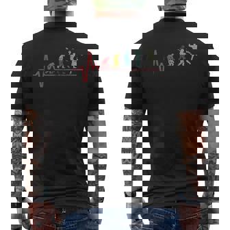 Handball Playerintage Retro Heartbeat Evolution Handball T-shirt imprimé au dos - Cadeauxyz