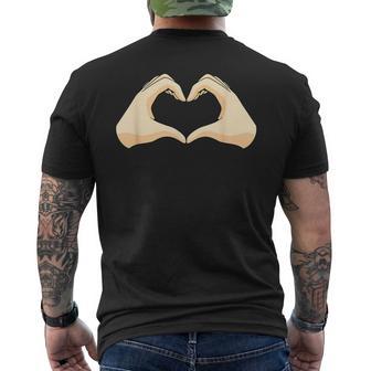 Hände Herz Hand Herz T-Shirt mit Rückendruck - Geschenkecke